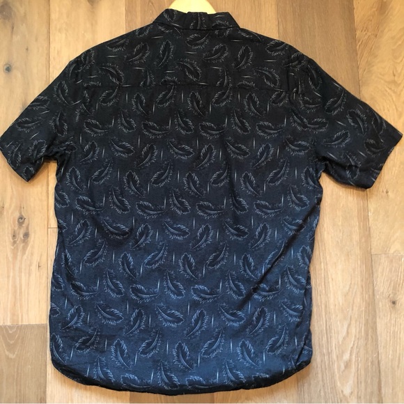 Men’s XL Theory Black/Light Gray Print Short Sleeve Button Down Shirt EUC - Picture 2 of 8